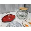 Image 4 : Bundle of assorted items - Serving dishes, cookie jar, marble base, etc.