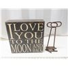 Image 1 : love you to the moon picture and letter H cattle brand