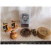 Image 1 : Timex watch, vintage tin can, brass items, Niagara falls décor