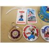 Image 3 : Popeye and Friends tin with Betty Bop and Popeye MGM Grand buttons and keychains