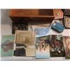 Image 2 : wooden box with post cards photos collection of beer coasters