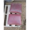 Image 1 : pair of vintage real red leather chair cushions