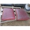 Image 2 : pair of vintage real red leather chair cushions