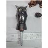 Image 3 : Assorted metal figures - Animals, owl head liquor pourer, etc.