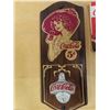 Image 2 : Coca-Cola wooden wall mount, Coca-Cola vending machine magnet and lot of small coca- cola bottles