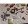 Image 4 : antique pins, coins, ring, bottle caps, jewelry