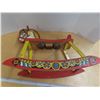 Image 3 : Vintage wooden rocking horse with bell