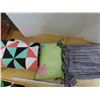 Image 1 : Pillow, handmade quilt and small blanket