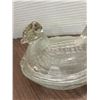 Image 2 : Clear glass, hen on the nest - vintage - 5.5"