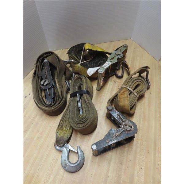 3 ratchet straps and tow strap