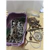 Image 1 : tote of hardware, overhead door parts, etc.