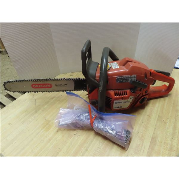 Husqvarna 345 16" chainsaw with extra chain
