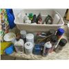 Image 1 : assorted auto fluids, paints, funnels, etc.