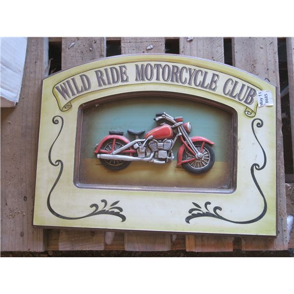 motorcycle wooden wall sign