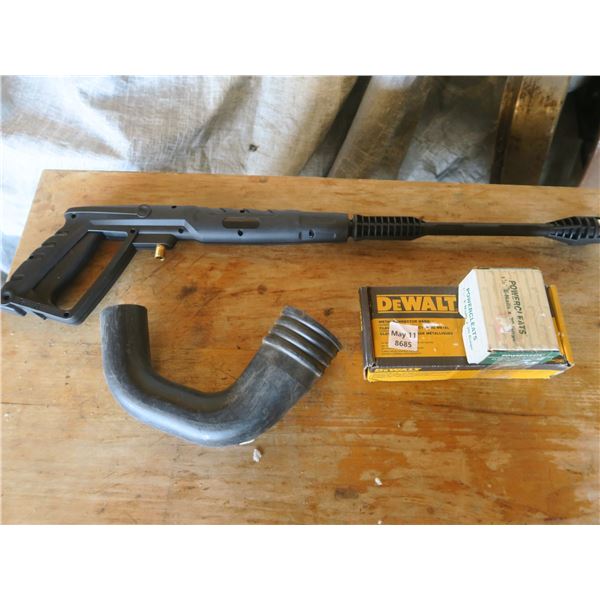 pressure washer wand, connector nails and tube