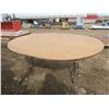 Image 1 : round wooden folding table - 72"x60"x30"H
