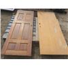 Image 1 : 2 wooden doors - with handle:30"x79.75"x1.25", and 33.75"x81.75"x1.75"