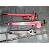 Image 1 : 2 large pipe wrenches (1-westward) & adjustable wrench