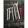 Image 1 : 5 large flat wrenches (1-1/8" to 2”) & pipe wrench