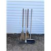 Image 1 : Lot of push / straw brooms & squeegee