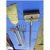 Image 3 : antique cast brush , hay fork , broom