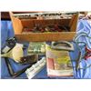 Image 1 : wooden tool box of assorted tools and hardware