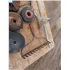Image 4 : grinding wheels , nails , rake head , shop light , hose