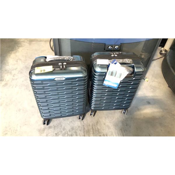 2 SAMSONITE TRAVEL SUITCASES 8 X 14 X 19"