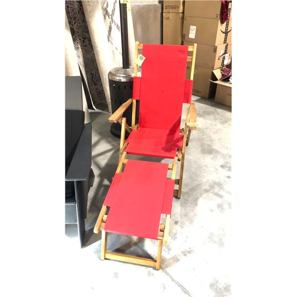 PATIOFLARE RED FOLDING WOODEN PATIO CHAIR