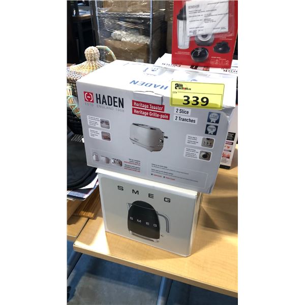 HADDEN 2-SLICE TOASTER AND SMEG KETTLE