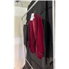 Image 2 : DARK RED VELVET SUIT JACKET WITH BLACK SLACKS, DAILY RENTAL $100.00