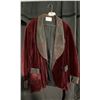 Image 3 : BURGUNDY VELVET TUX JACKET, DAILY RENTAL $75.00