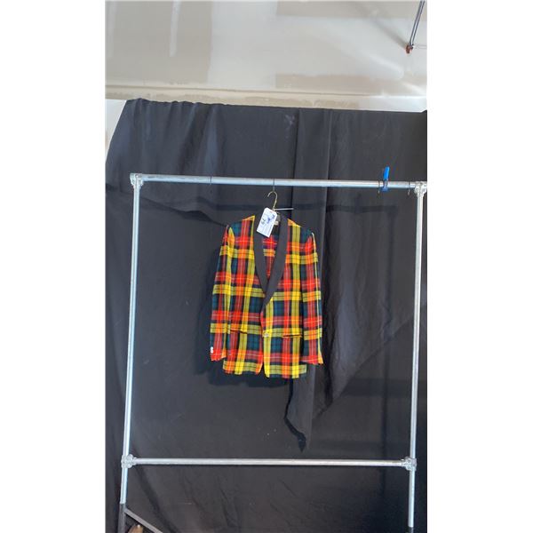 PLAID SUIT JACKET, DAILY RENTAL $85.00