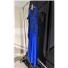 Image 2 : BLUE SEQUIN FORMAL DRESS, DAILY RENTAL $65.00