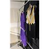 Image 2 : 2 1920'S DRESSES, PURPLE AND GOLD/WHITE/BLACK, DAILY RENTAL $85.00