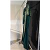 Image 2 : GREEN PATTERNED 1400'S STYLE DRESS COSTUME, DAILY RENTAL $115.00