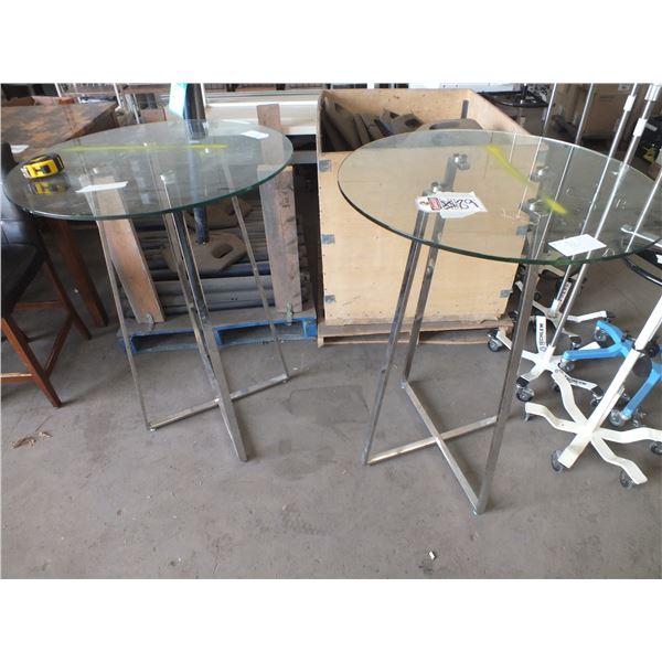 2 Glass Top Bar Tables