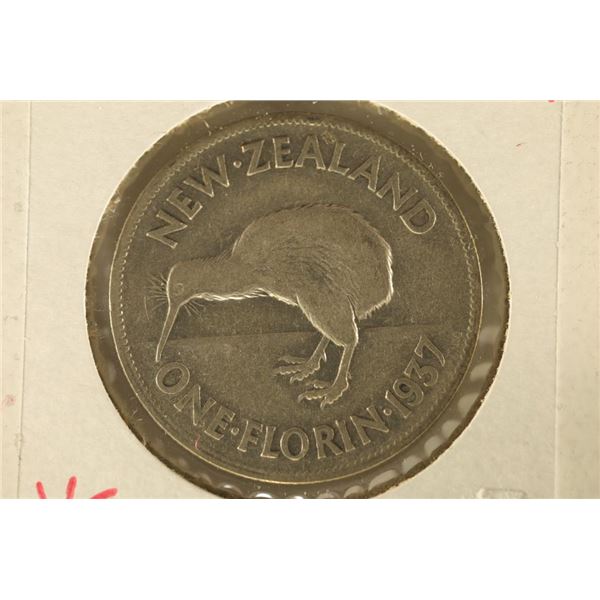 1937 NEW ZEALAND SILVER FLORIN .1806 OZ. ASW