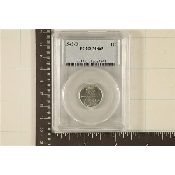1943-S LINCOLN STEEL WAR CENT PCGS MS65