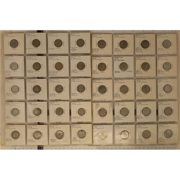 40 ARGENTINA HOLED COINS: 1-1940 TWO CENTAVO, 15-