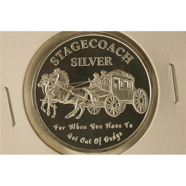 1 TROY OZ. .999 SILVER ROUND "STAGECOACH" FOR