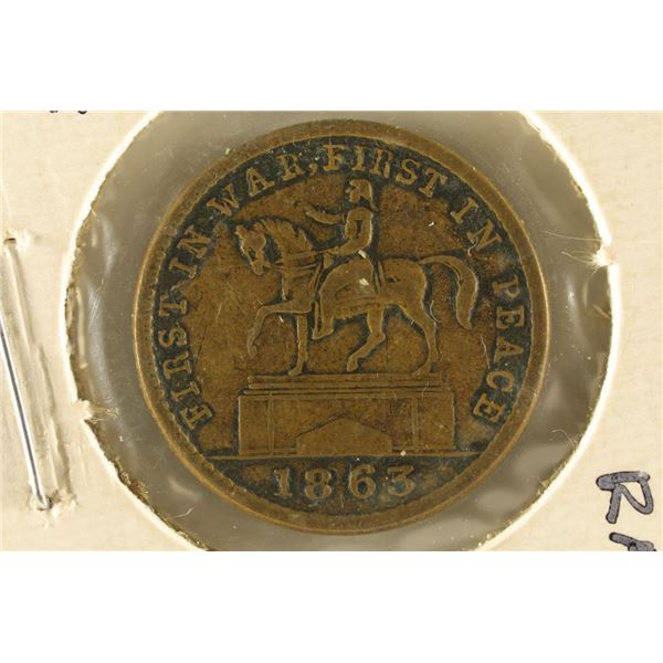 1863 CIVIL WAR TOKEN UNION FOREVER 1ST IN WAR