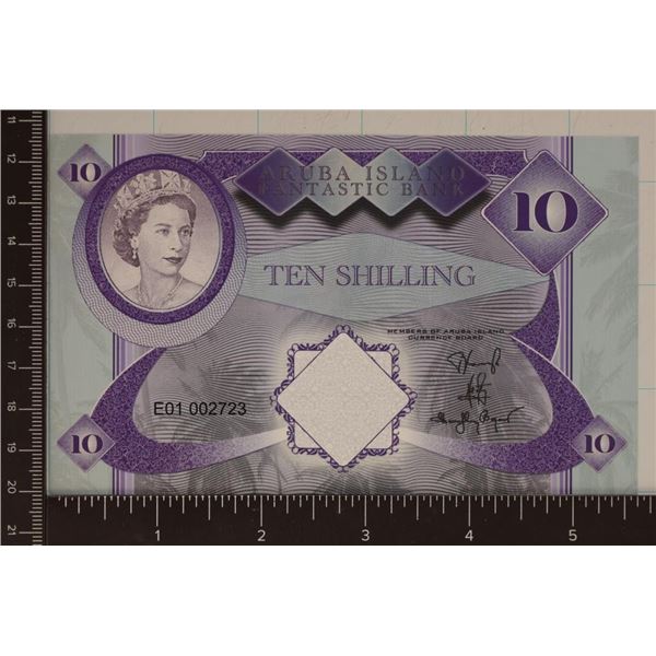 ARUBA ISLAND FANTASTIC BANK 10 SHILLING CU