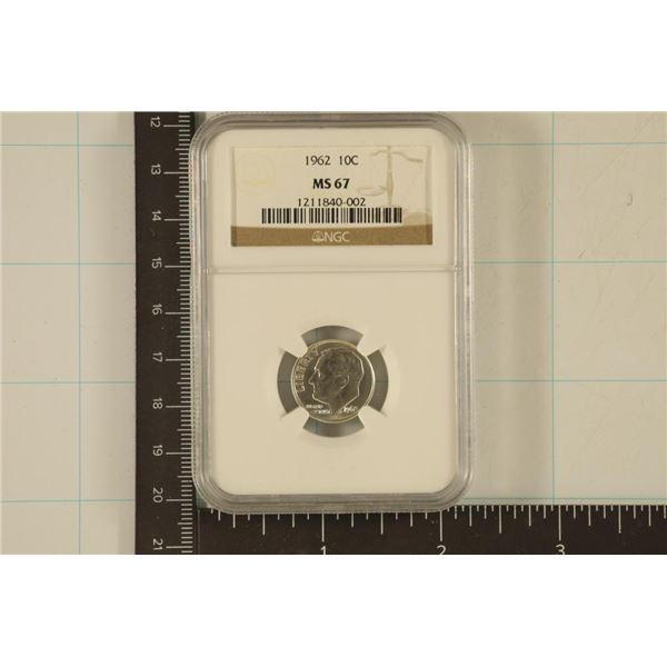 1962 SILVER ROOSEVELT DIME NGC MS67