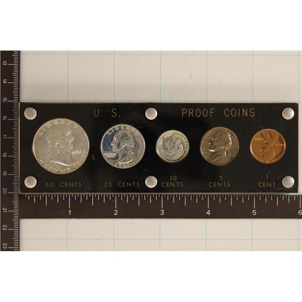 1961 US SILVER PROOF SET IN PLASTIC HOLDER