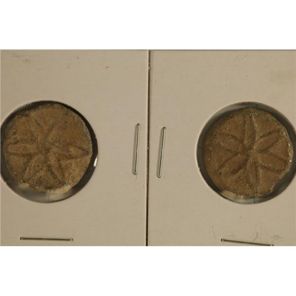 2-ANCIENT TO MEDIEVAL CLAY & LEAD MOLDED COIN SIZE