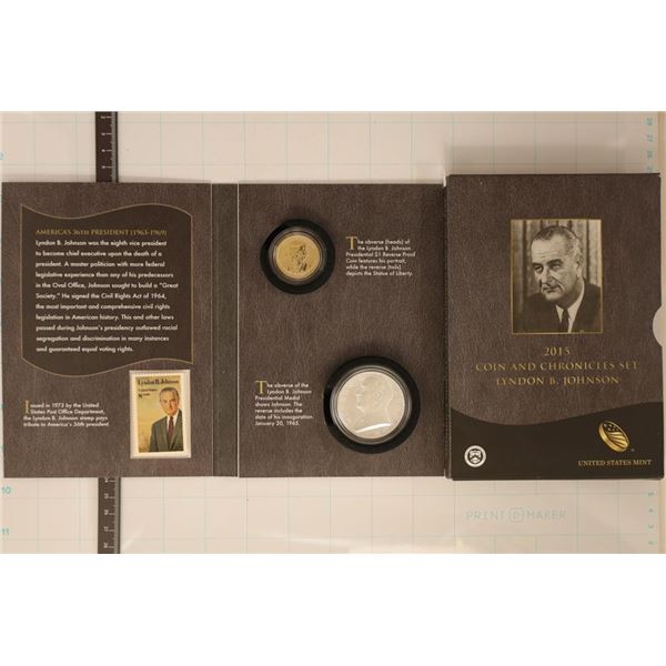 2015 LYNDON B. JOHNSON COIN & CHRONICLES SET WITH