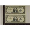Image 1 : 2-1957-B US $1 SILVER CERTS CUS CONSECUTIVE SERIAL