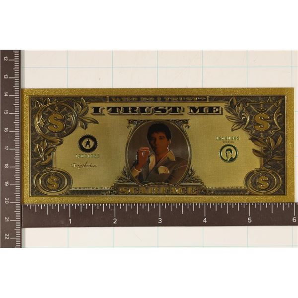 24KT GOLD FOIL SCARFACE "WHO DO I TRUST, I TRUST