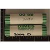 Image 1 : 2 SOLID DATE ROLLS OF 2009-D ROOSEVELT DIMES BU